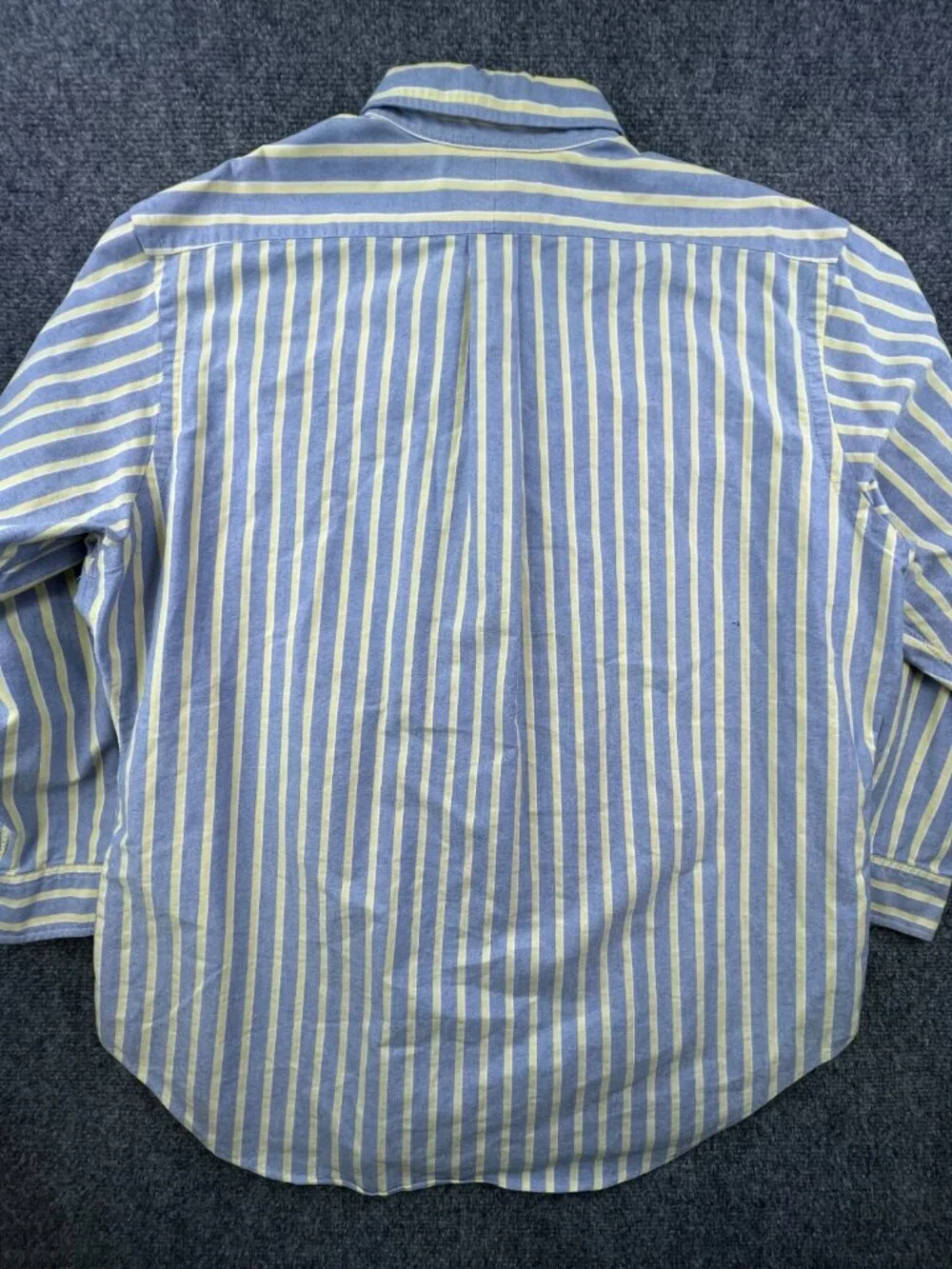 Ralph Lauren Classic Fit Button Down Shirt Striped Yellow Blue White 17.5 32/33
